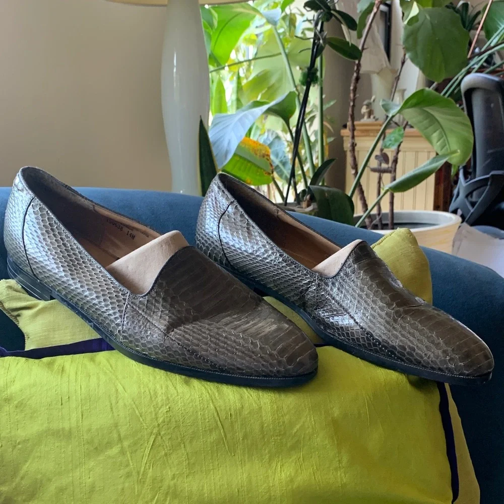 Excellent Men’s Giorgio Brutini Snake Skin Loafers - Size 14
